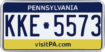 PA license plate KKE5573