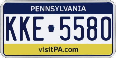 PA license plate KKE5580