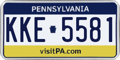 PA license plate KKE5581