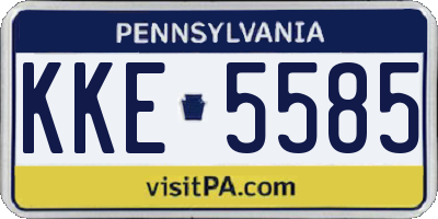 PA license plate KKE5585