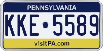 PA license plate KKE5589