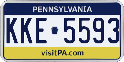 PA license plate KKE5593