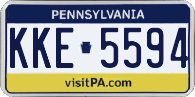 PA license plate KKE5594