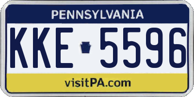 PA license plate KKE5596
