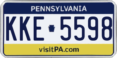 PA license plate KKE5598