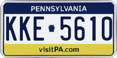 PA license plate KKE5610