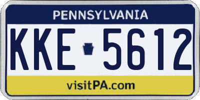 PA license plate KKE5612
