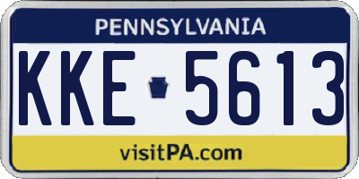 PA license plate KKE5613