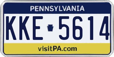 PA license plate KKE5614