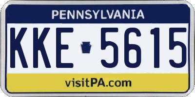 PA license plate KKE5615