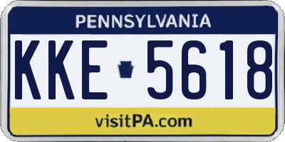 PA license plate KKE5618