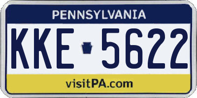 PA license plate KKE5622