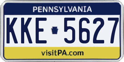 PA license plate KKE5627