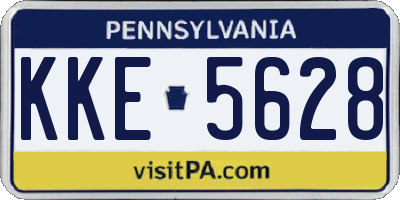 PA license plate KKE5628