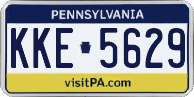PA license plate KKE5629