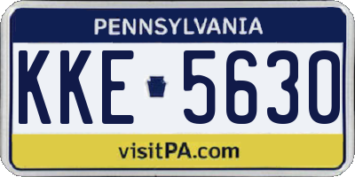 PA license plate KKE5630