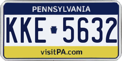 PA license plate KKE5632