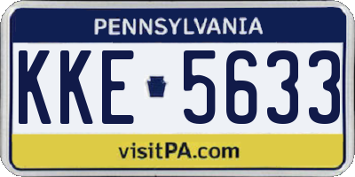 PA license plate KKE5633