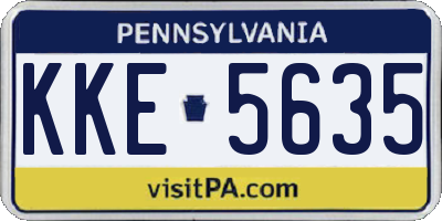 PA license plate KKE5635