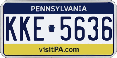 PA license plate KKE5636