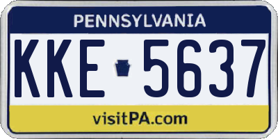 PA license plate KKE5637