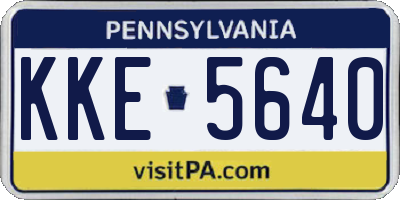 PA license plate KKE5640
