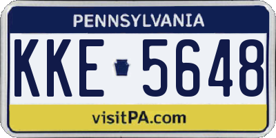PA license plate KKE5648