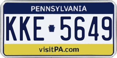 PA license plate KKE5649