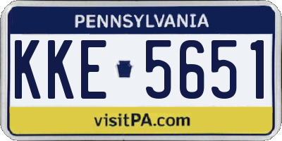 PA license plate KKE5651