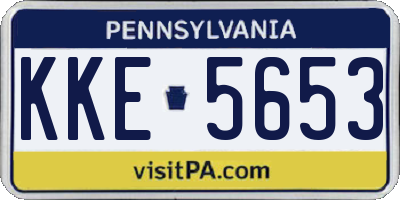 PA license plate KKE5653