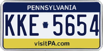 PA license plate KKE5654