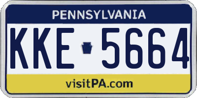 PA license plate KKE5664