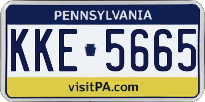 PA license plate KKE5665