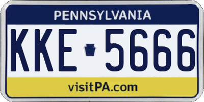 PA license plate KKE5666