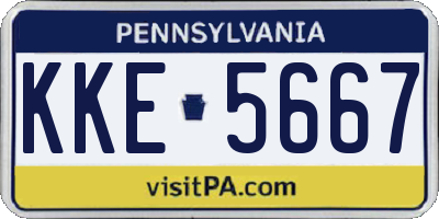 PA license plate KKE5667