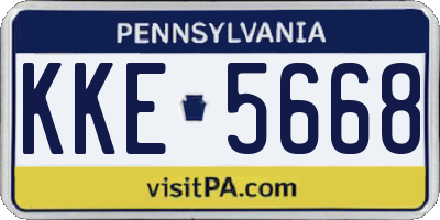 PA license plate KKE5668