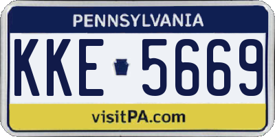 PA license plate KKE5669
