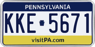 PA license plate KKE5671