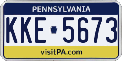 PA license plate KKE5673