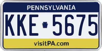 PA license plate KKE5675