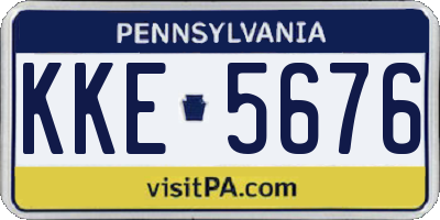 PA license plate KKE5676
