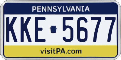PA license plate KKE5677