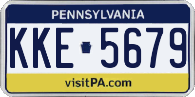 PA license plate KKE5679