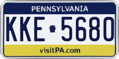 PA license plate KKE5680
