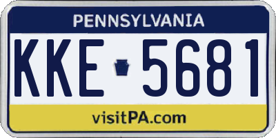 PA license plate KKE5681