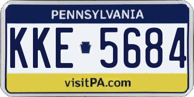 PA license plate KKE5684