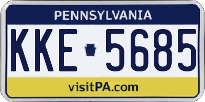 PA license plate KKE5685
