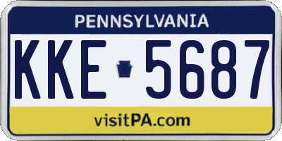 PA license plate KKE5687