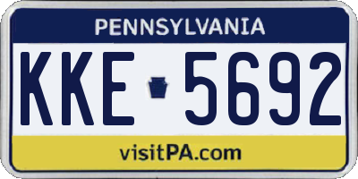 PA license plate KKE5692