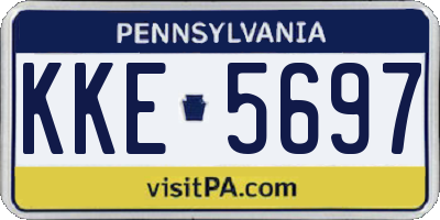 PA license plate KKE5697